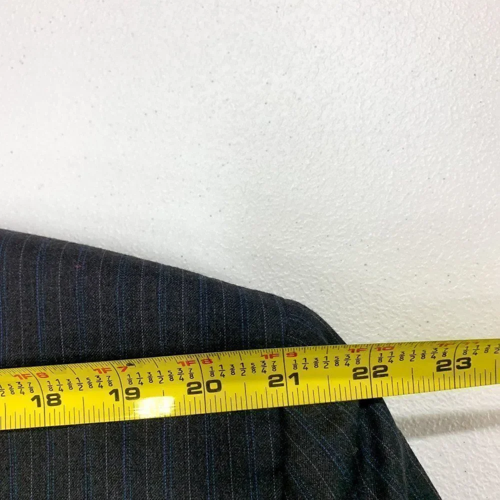 Jos A Bank Signature Gold Wool Blazer Men 48R Black Blue‎ Stripe Suit Jacket